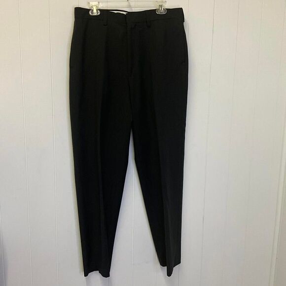 Nautica Clipper Men's Size 34x32 Relaxed Fit Wool Blend Dark Grey Dress Pants - Picture 4 of 12